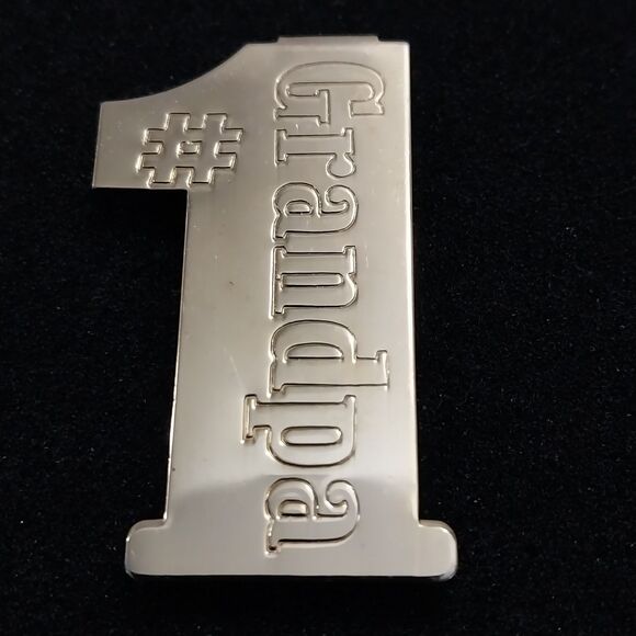 Gold Plated #1 Grandpa Money Clip #J202 - Picture 4 of 4